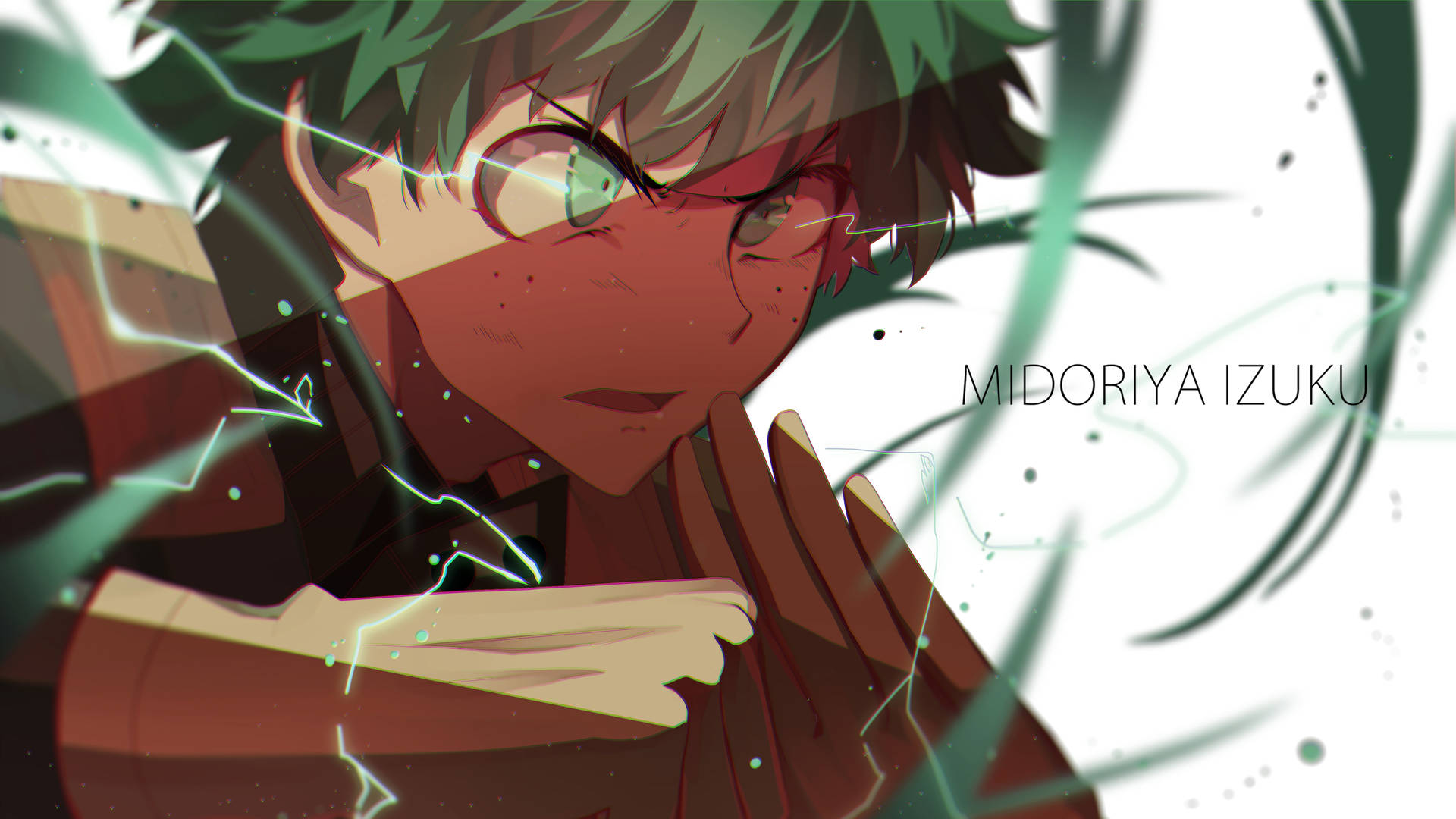 Izuku Midoriya 4k Fighting Face Background