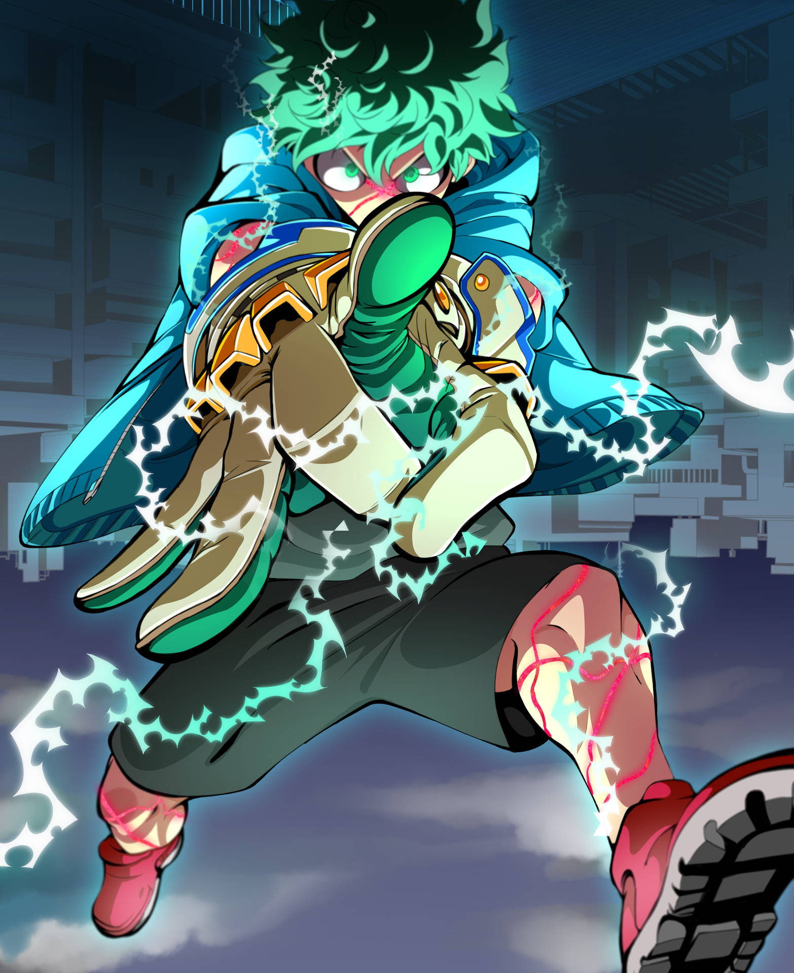 Izuku Midoriya 4k Flick Attack Background