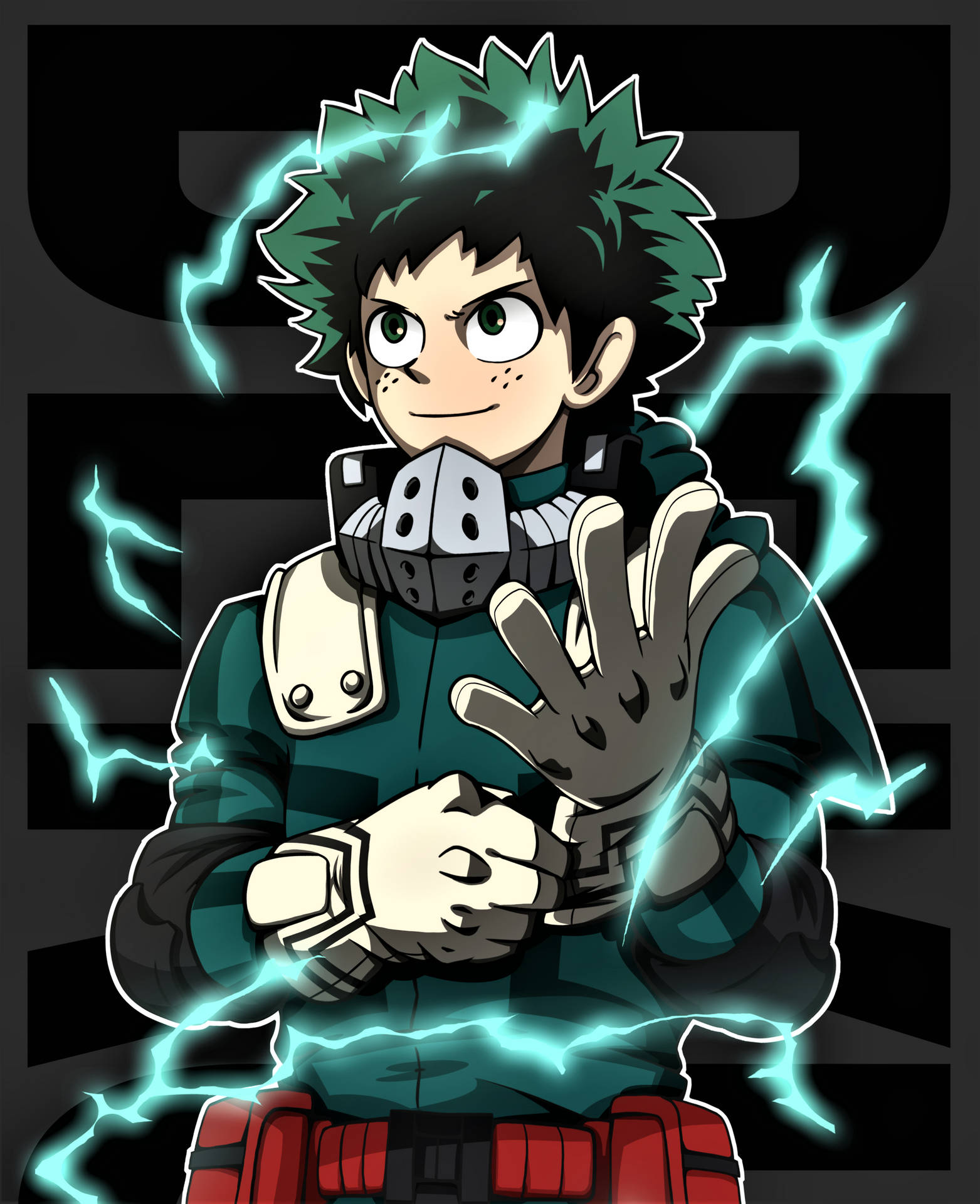 Izuku Midoriya 4k Green Sparks Portrait