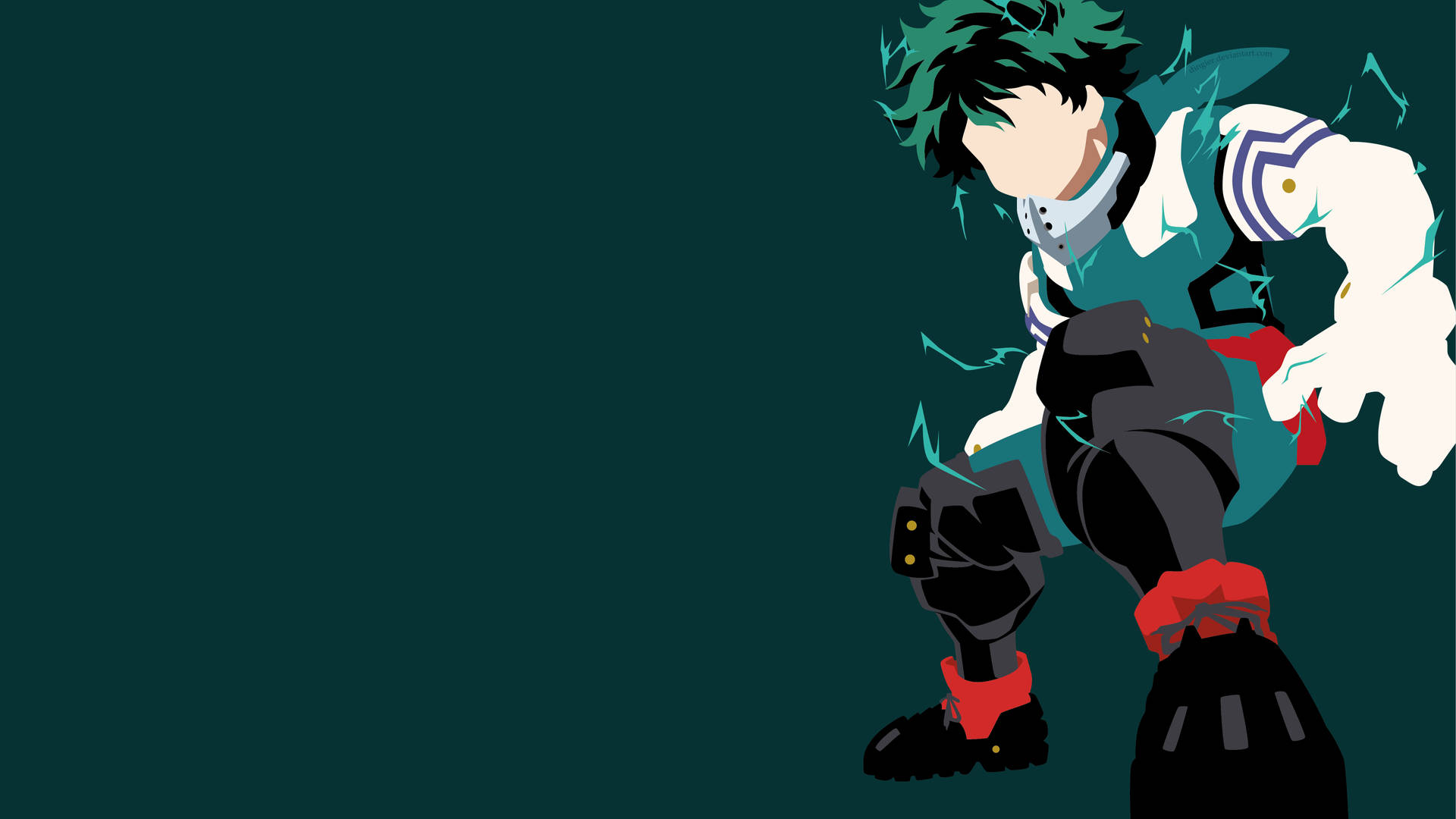 Izuku Midoriya 4k Minimalist Crouch Background