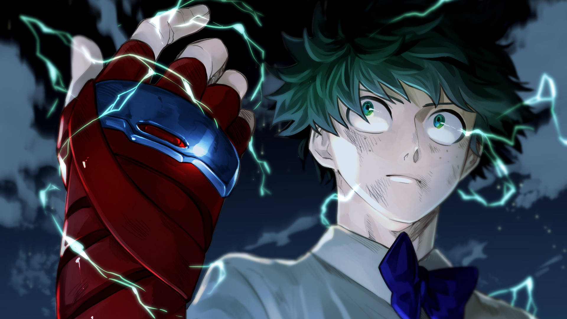 Izuku Midoriya 4k Red Glove Background