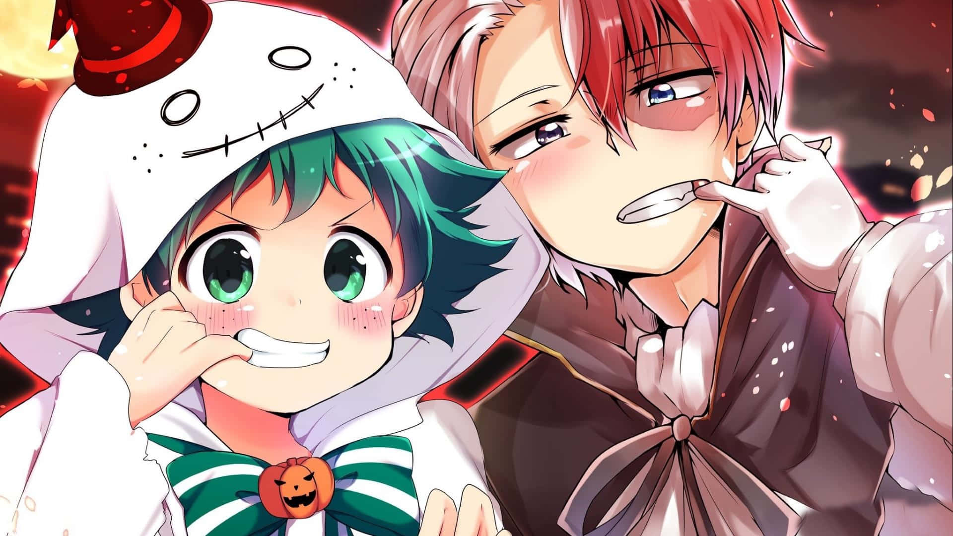 Izuku Midoriya And Shoto Todoroki My Hero Academia Halloween Background