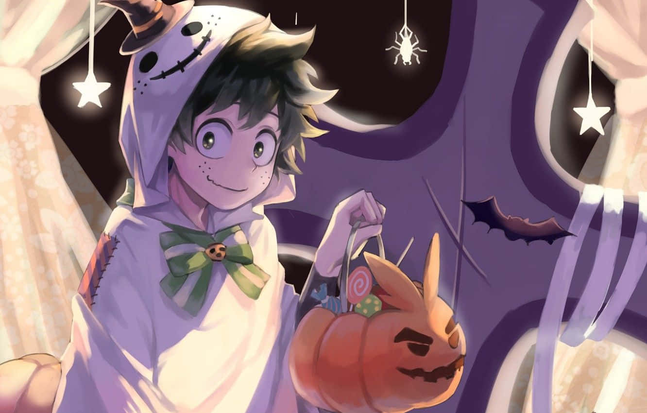Izuku Midoriya My Hero Academia Halloween Ghost Costume Background