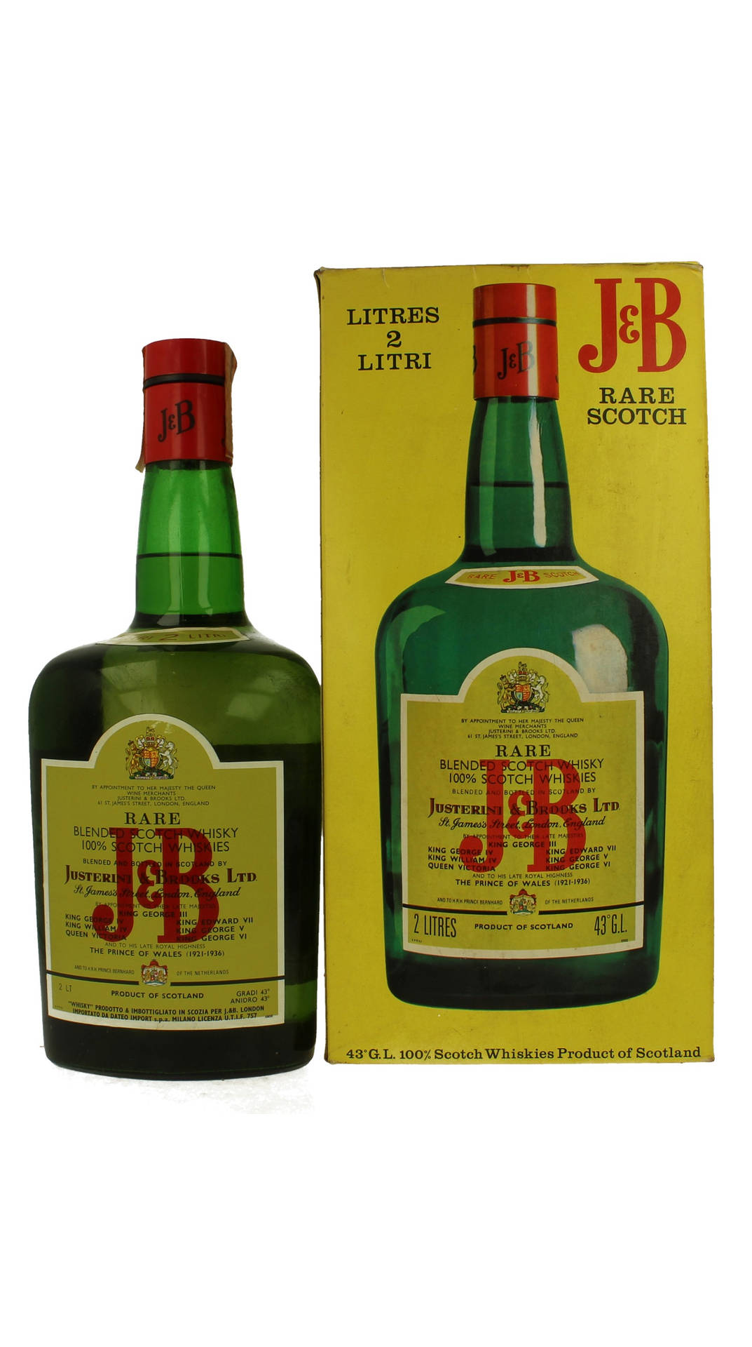 J&b Rare Bottle In The 60's And 70's Background