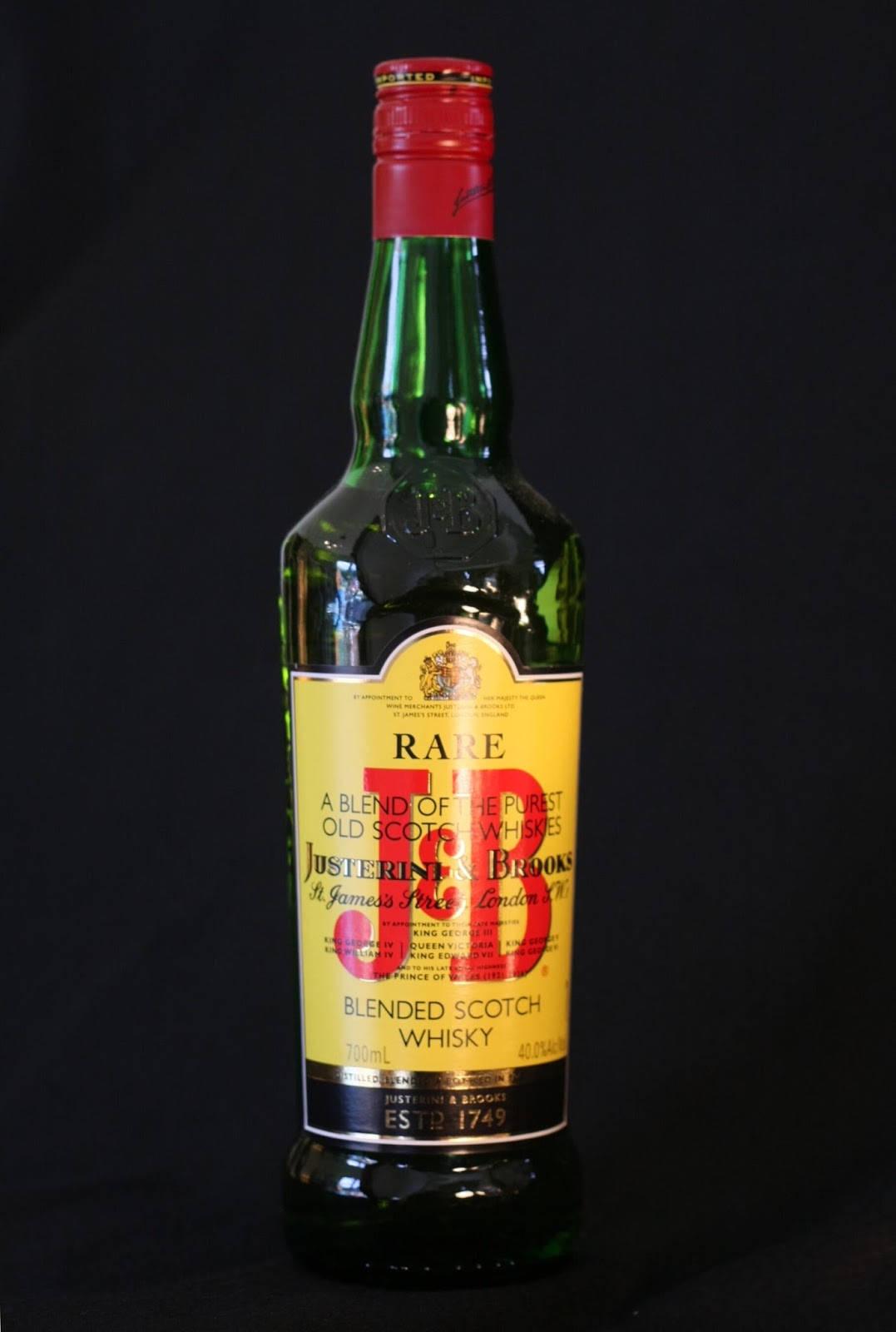 J&b Rare Bottle Over Black Background Background