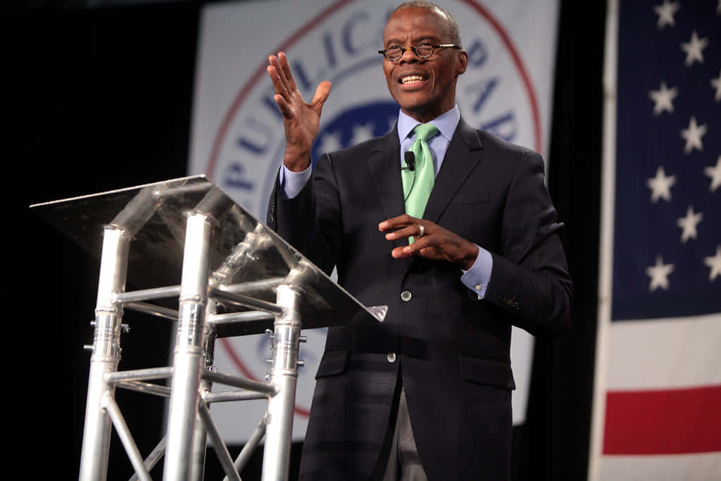 J.c. Watts Speaking In The Podium