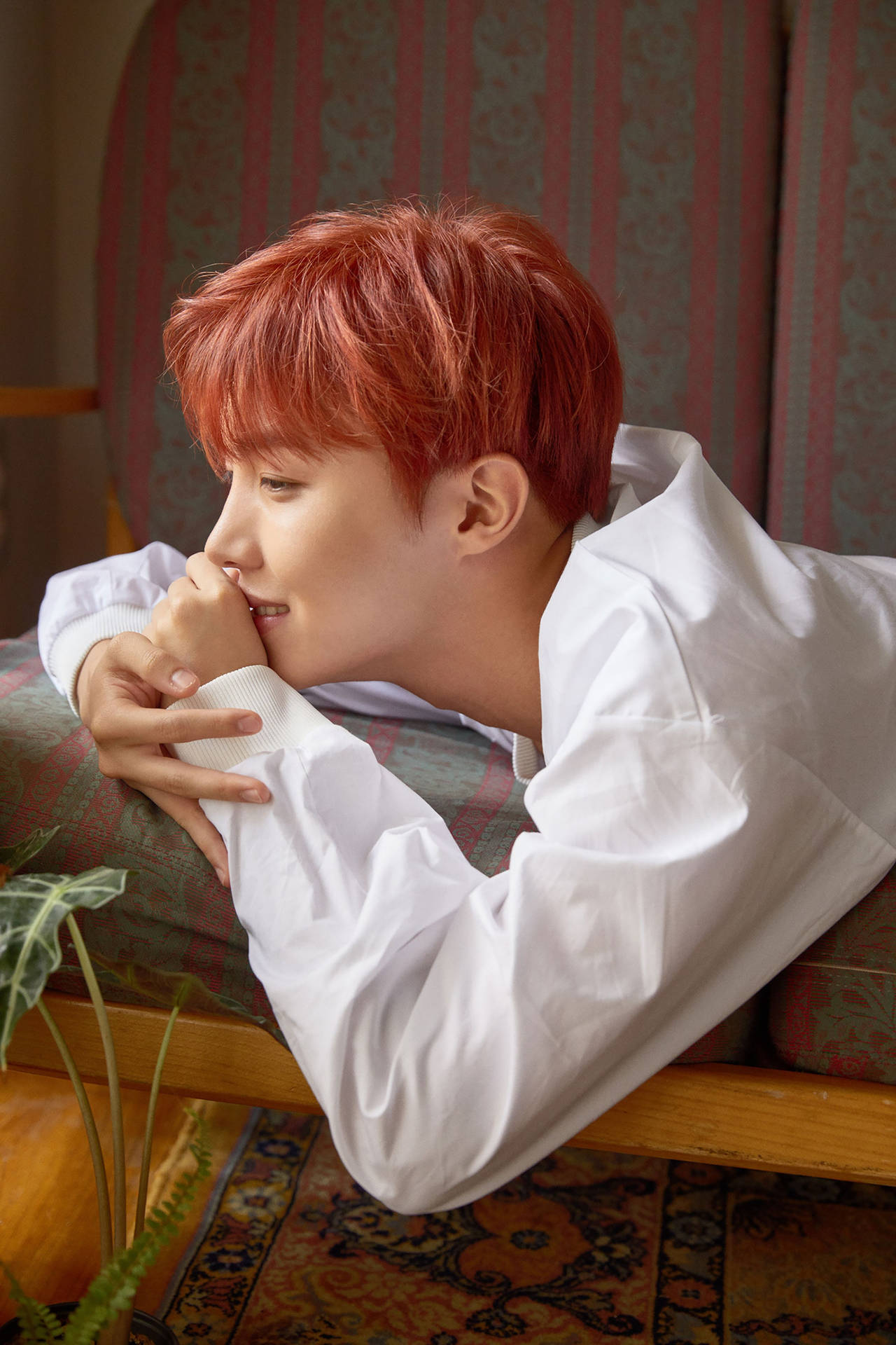 J-hope In Red Hair Background