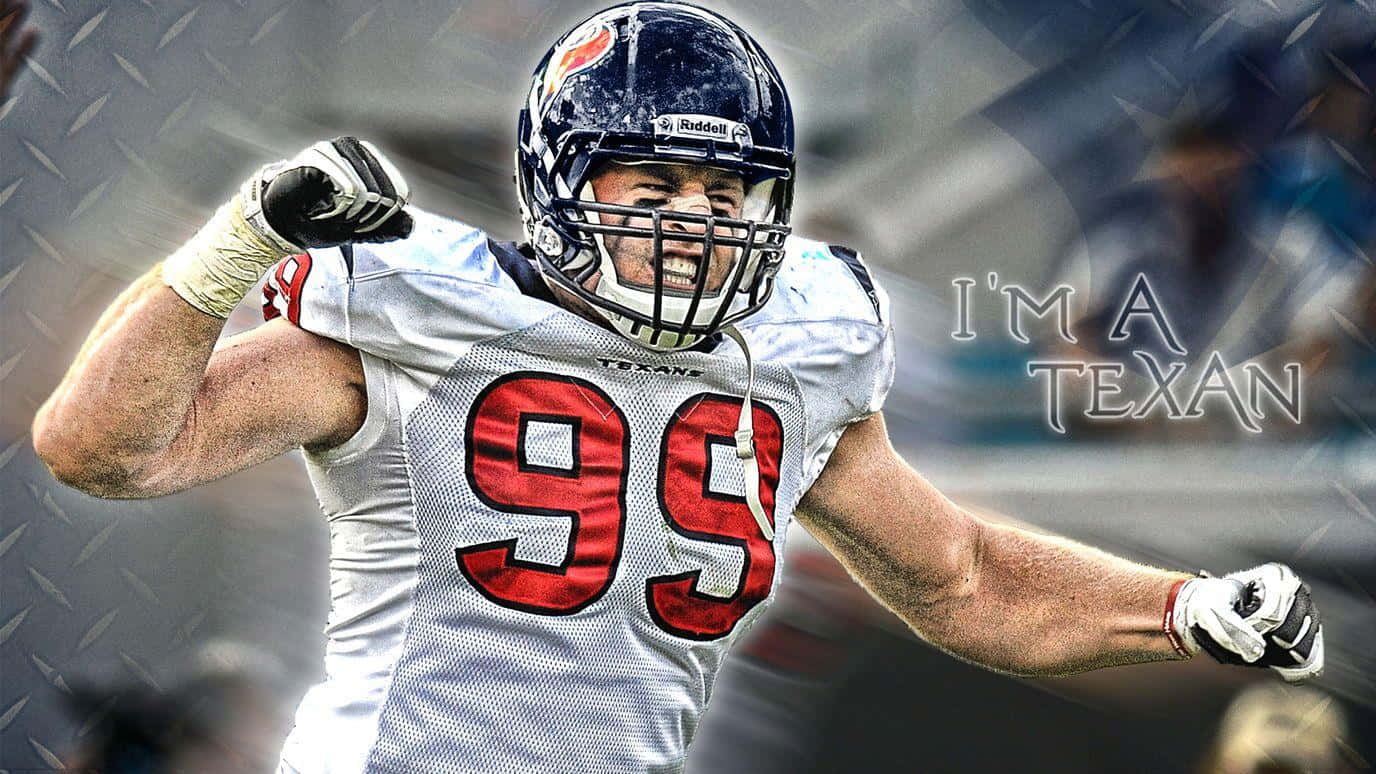 J.j. Watt In Action - Dominating The Field Background