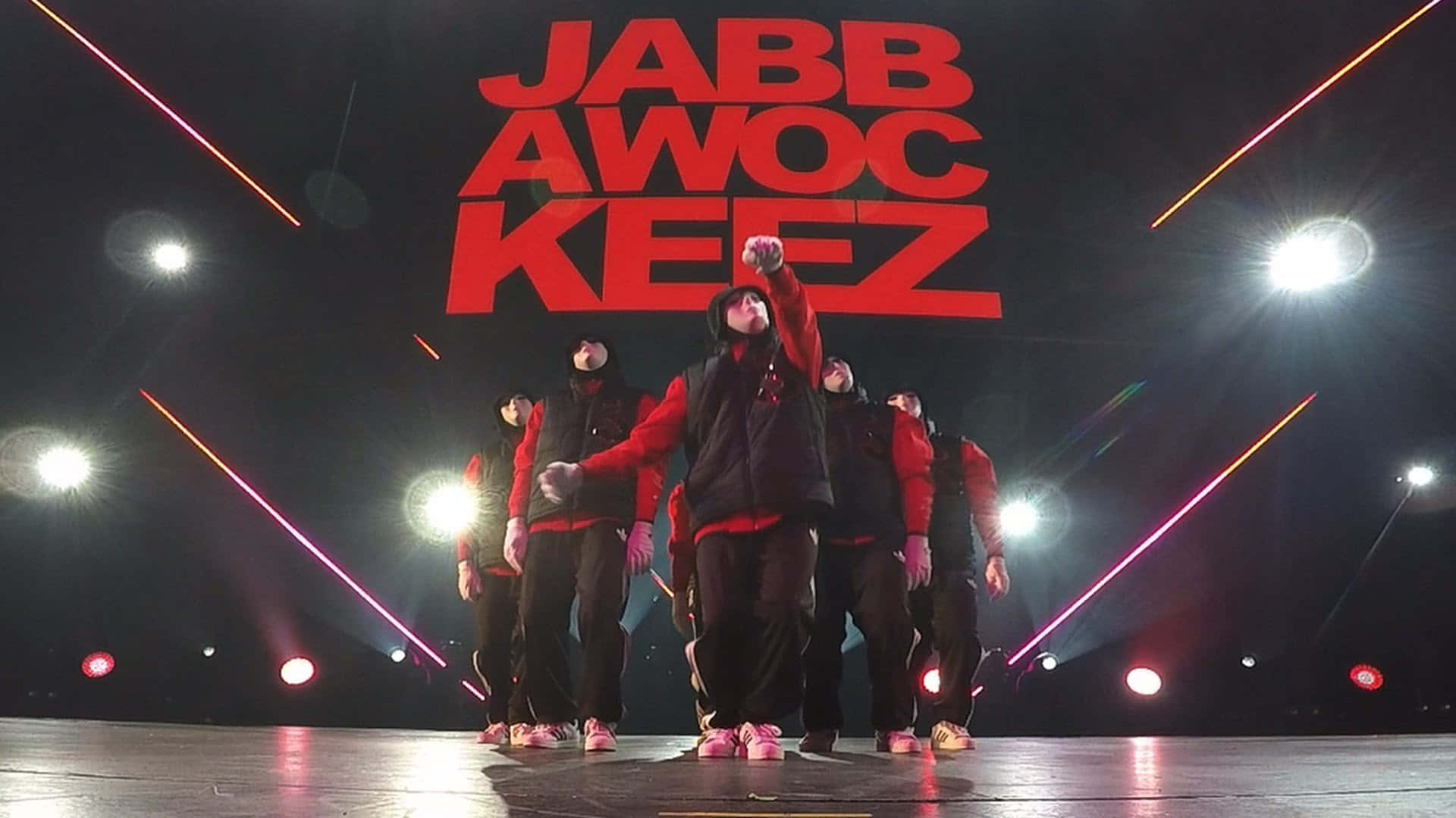 Jabbawockeez Red Clothes Stage Background