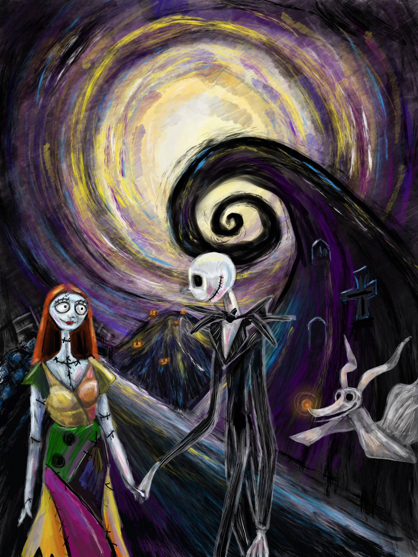 Jack And Sally Digital Painting