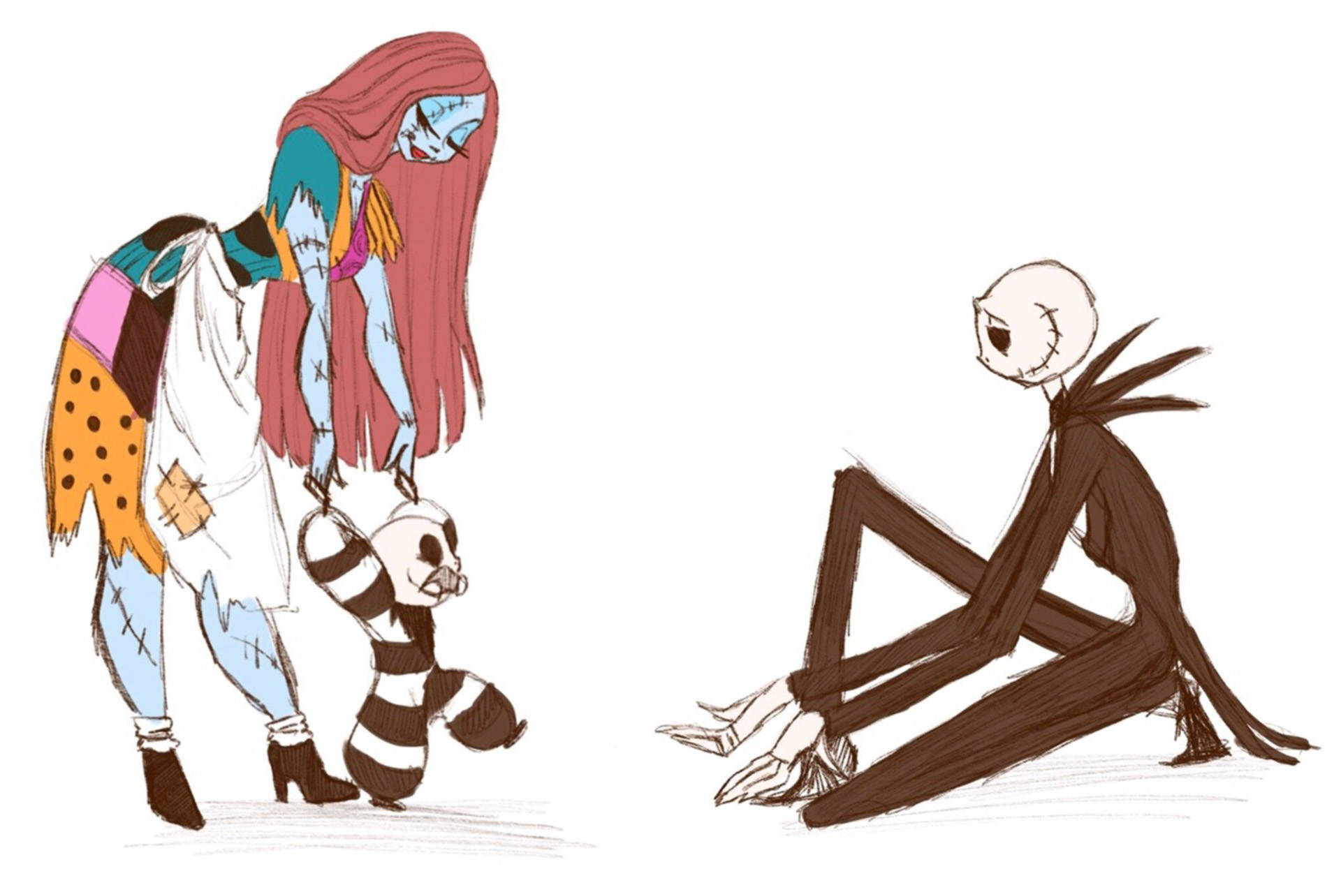 Jack And Sally Family Art Background