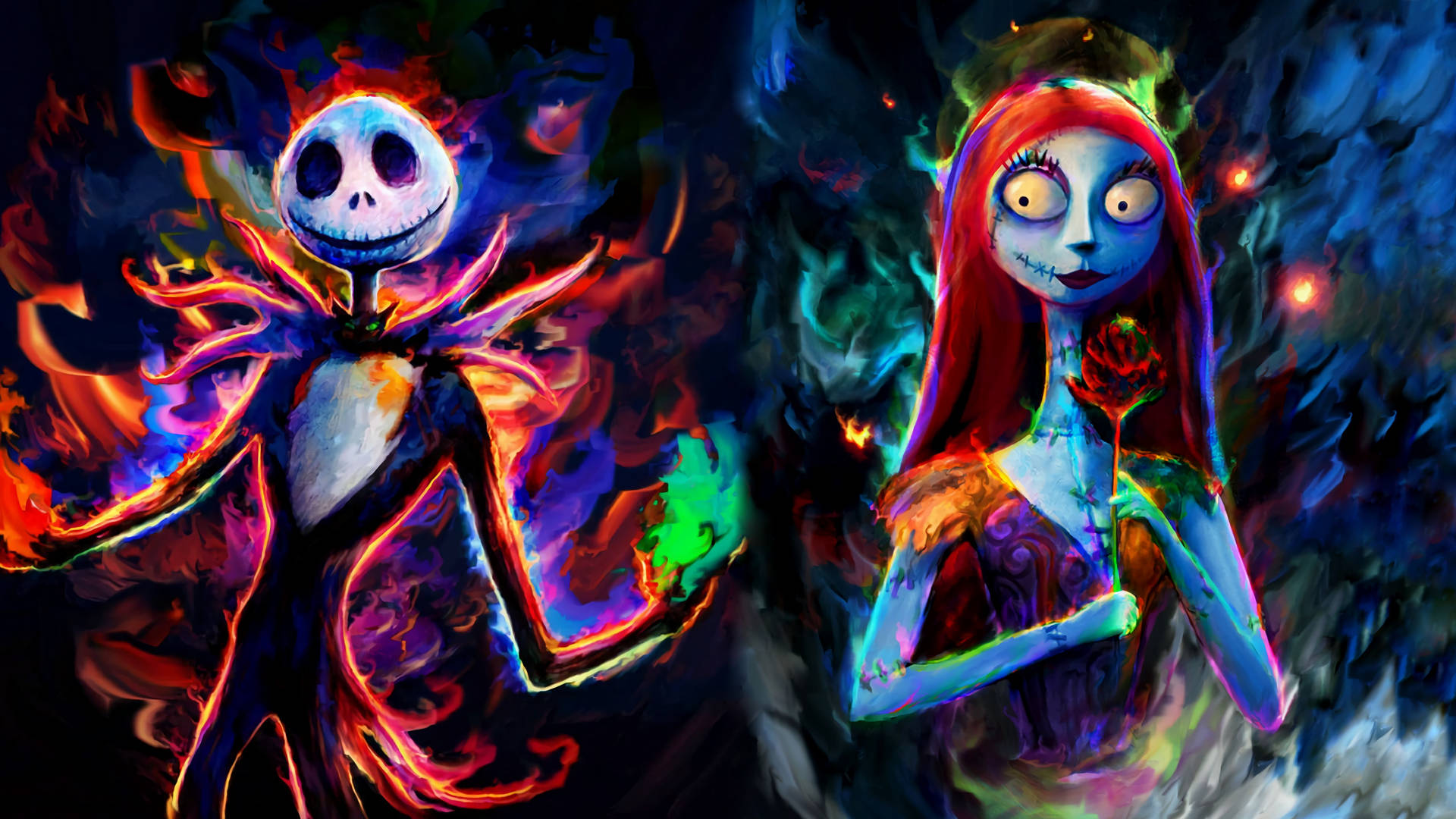 Jack And Sally Painting Background