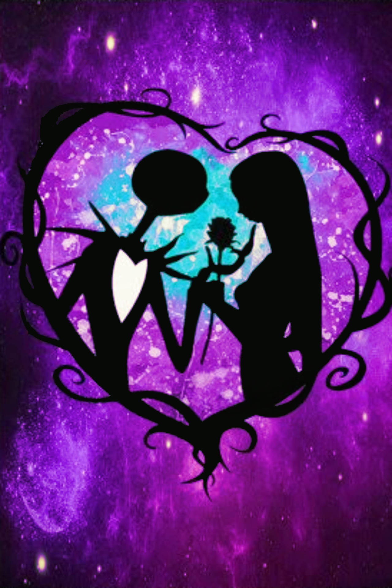 Jack And Sally Purple Art Background