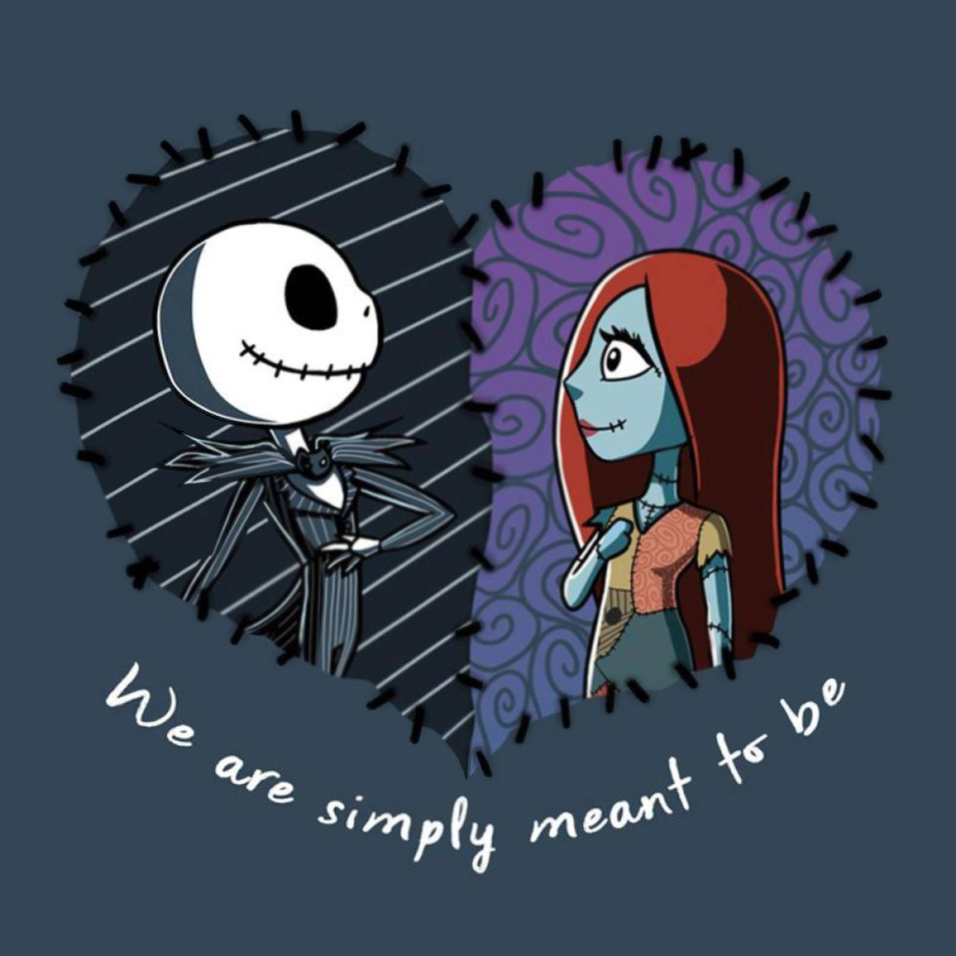 Jack And Sally Stitched Heart