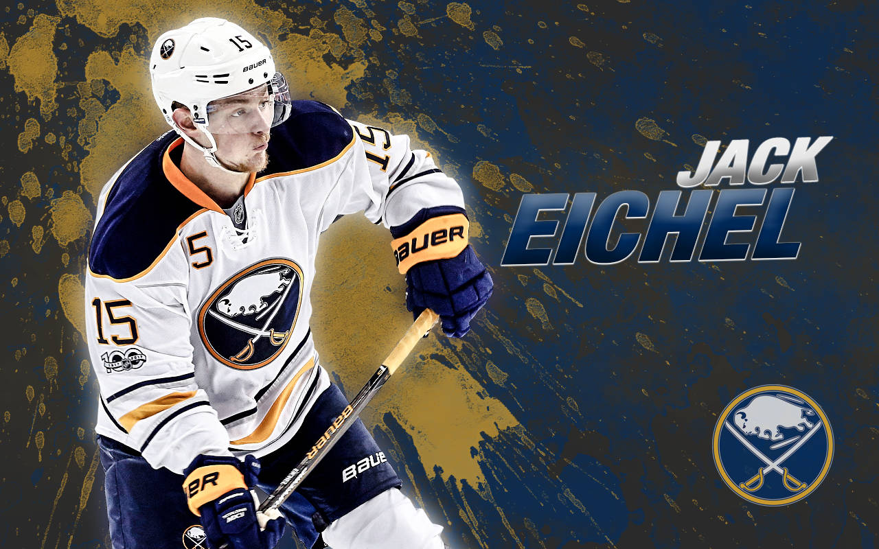 Jack Eichel Buffalo Sabres Yellow Splat Background