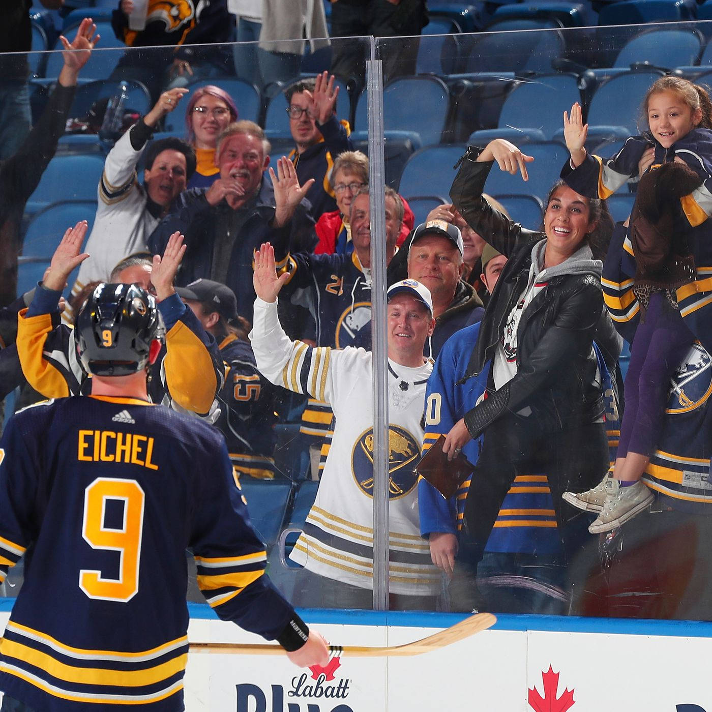 Jack Eichel In Action For The Buffalo Sabres Background