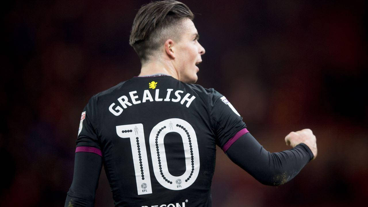 Jack Grealish Black Jersey Background