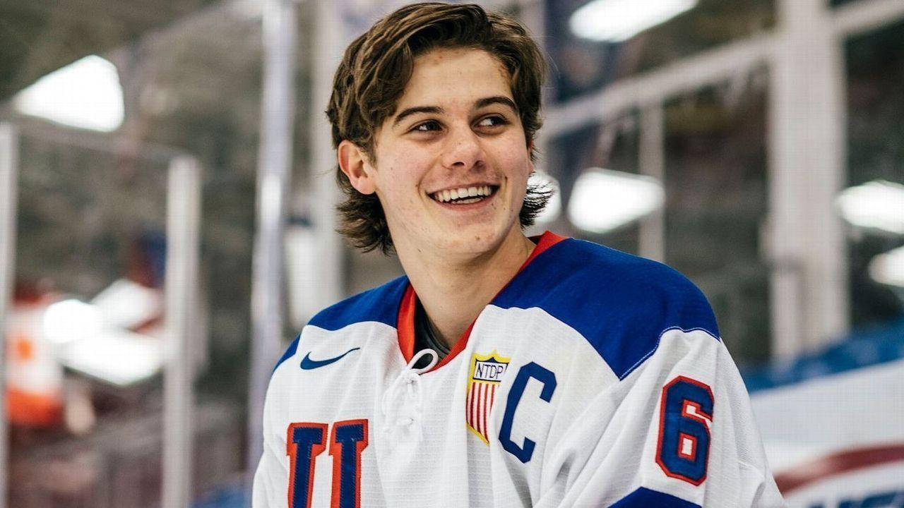 Jack Hughes Wide Smile Background