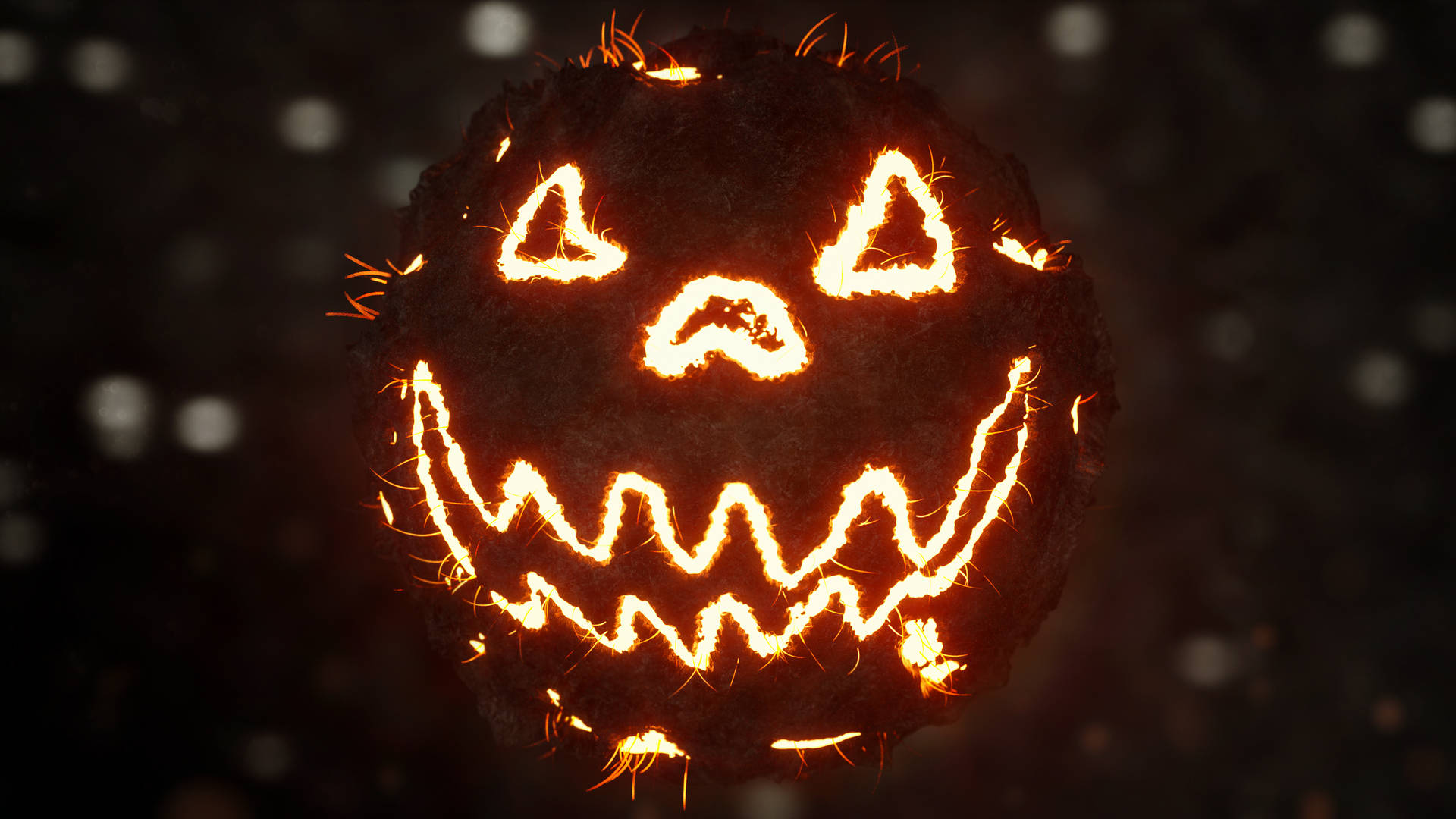 Jack-o'-lantern Neon Smile Background