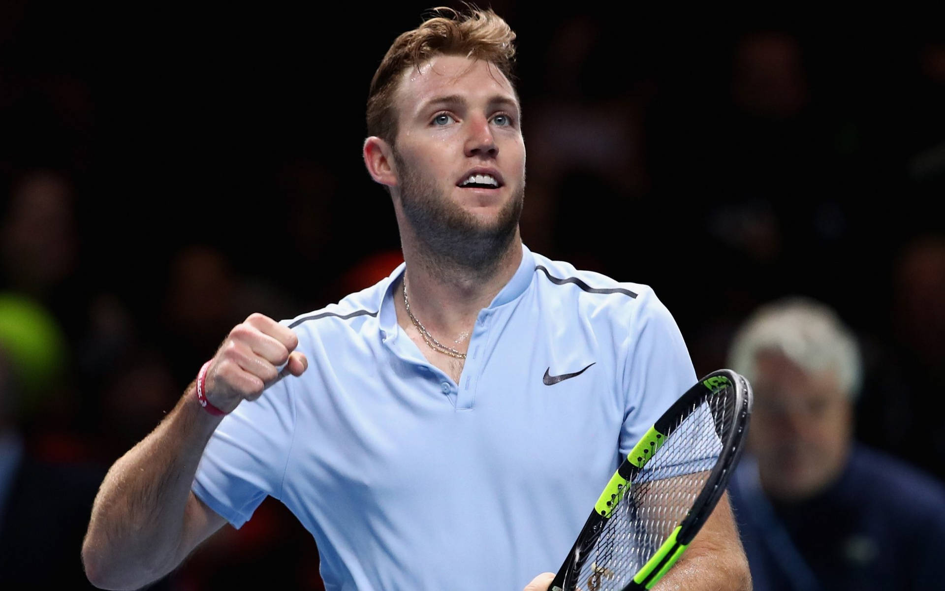 Jack Sock Celebrating A Victory Background