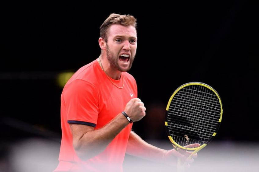 Jack Sock Fist Pump Background