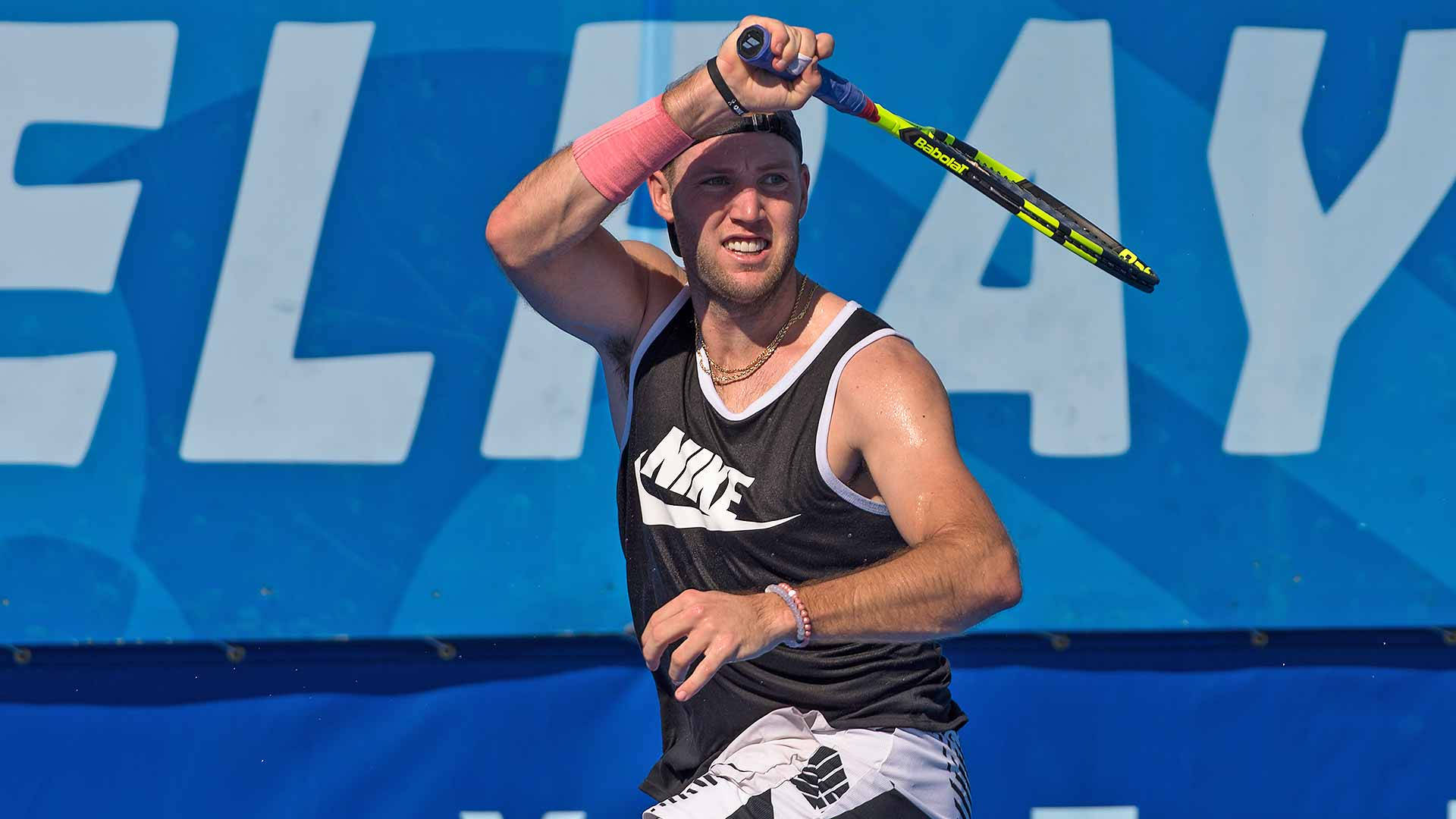 Jack Sock In Sleeveless Nike Jersey