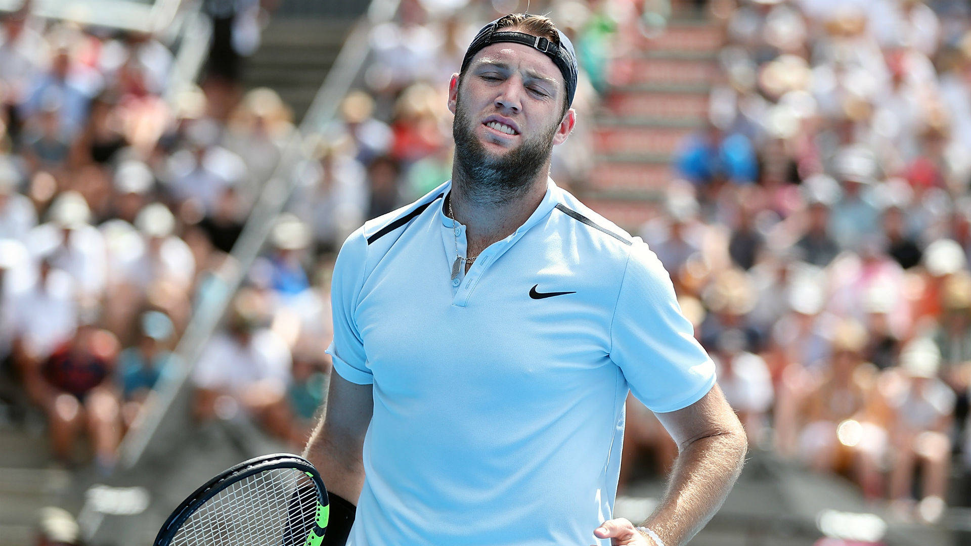 Jack Sock In White Tennis Shirt