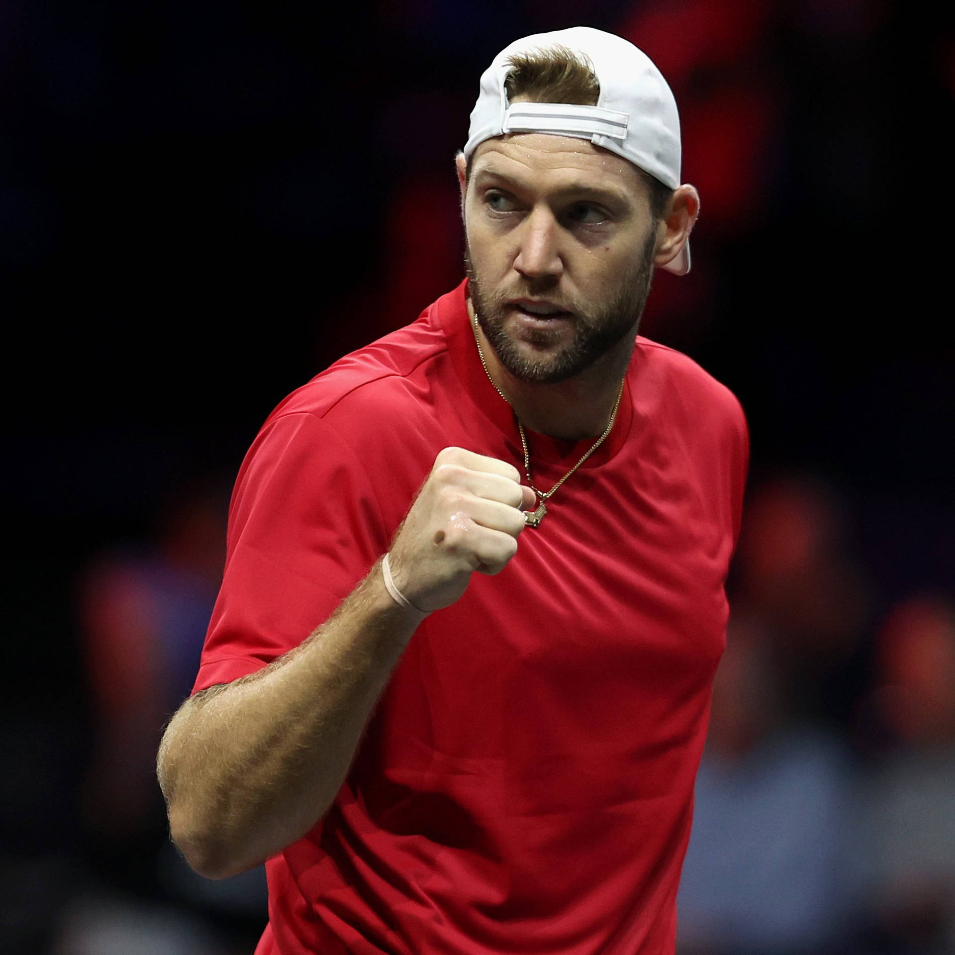 Jack Sock With Clenched Fist Background