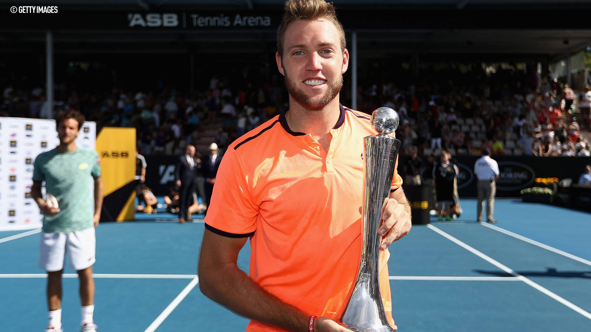 Jack Sock With Silver Trophy Background