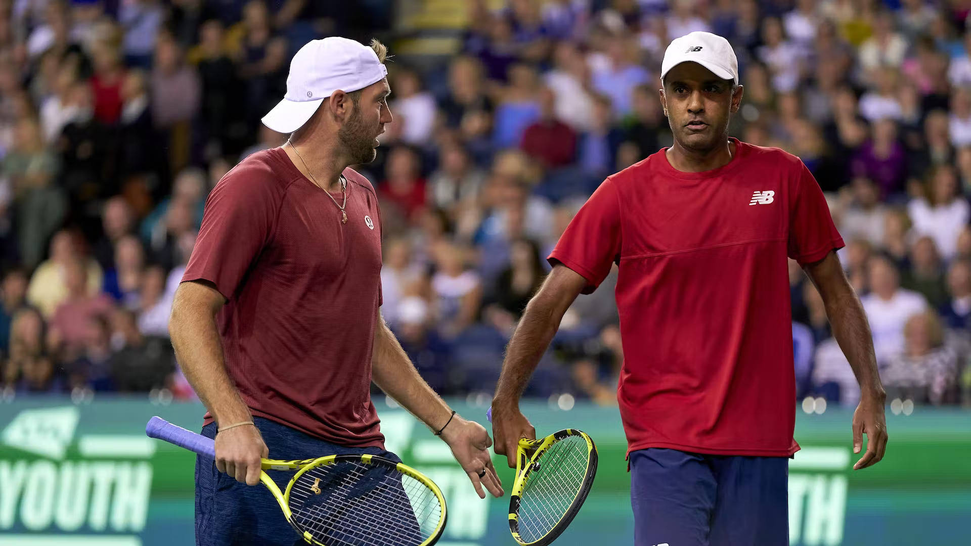 Jack Sock With Teammate Background