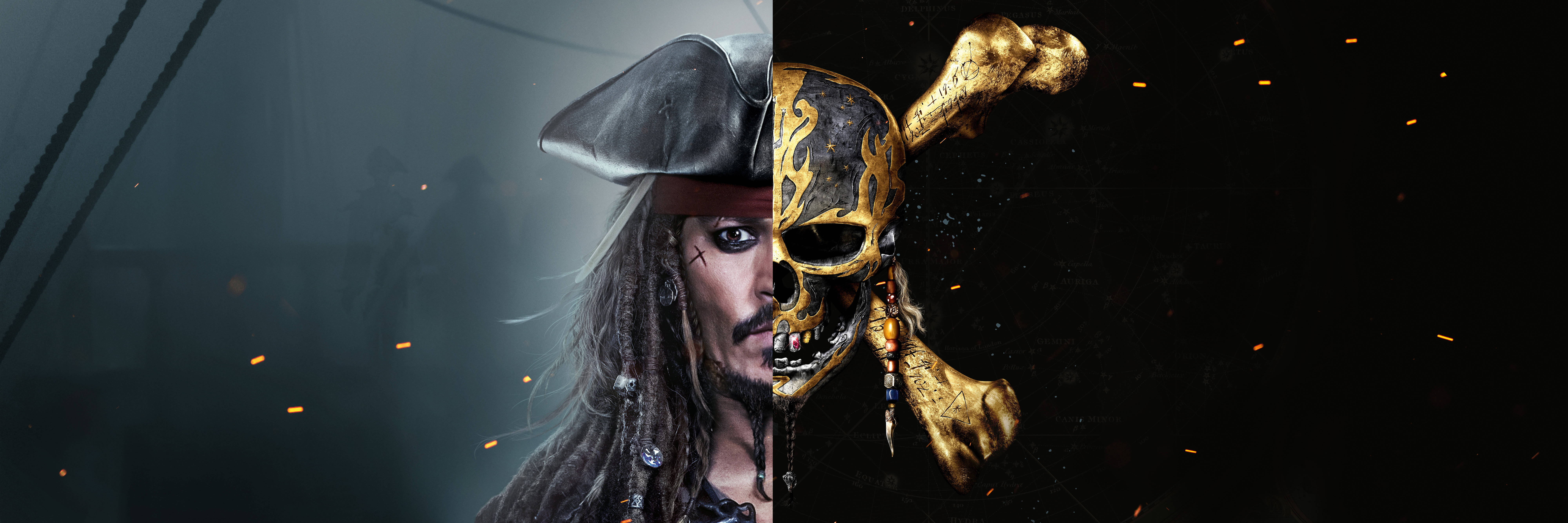 Jack Sparrow And Skull Background