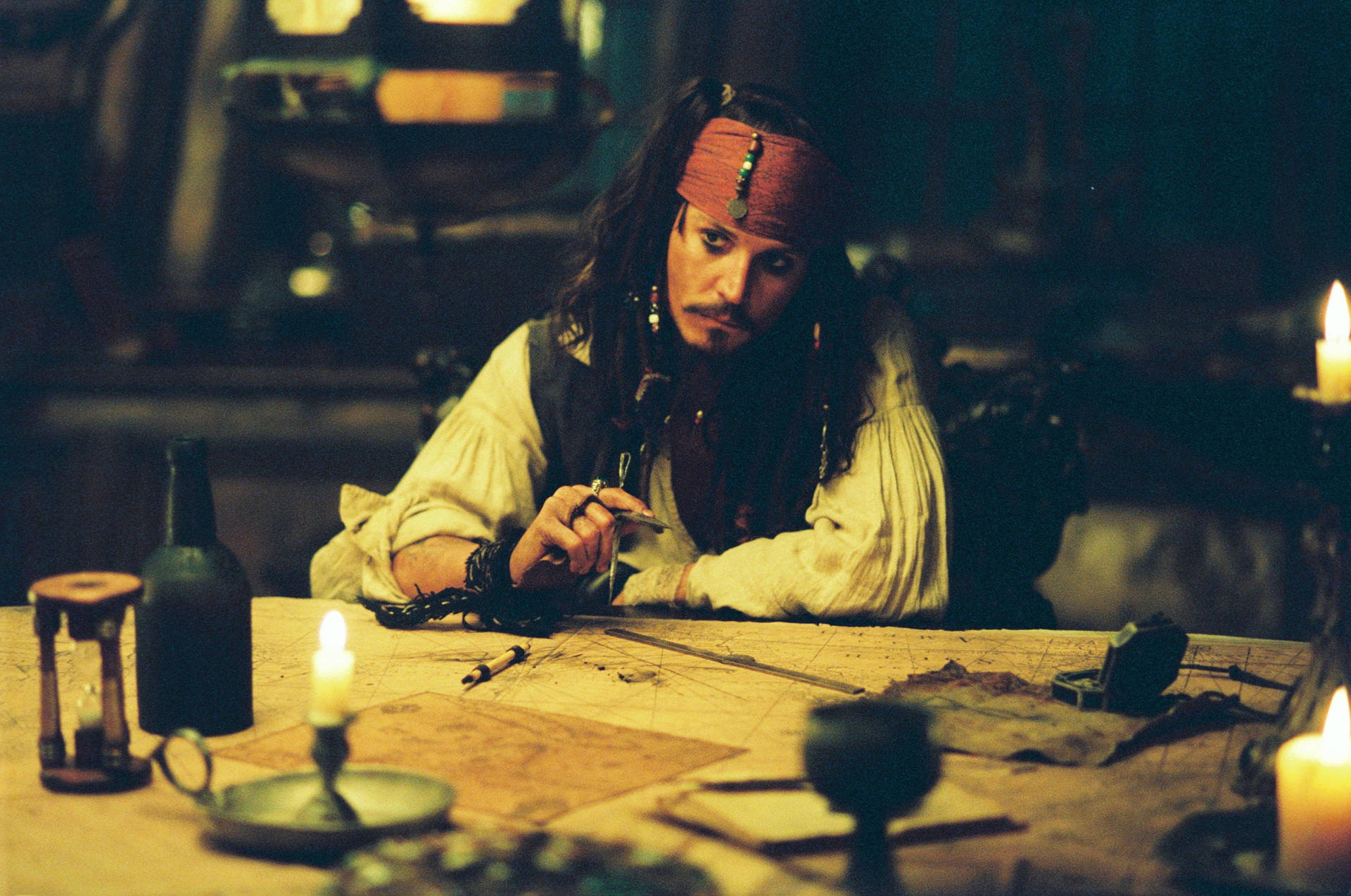 Jack Sparrow Sullen Expression Background