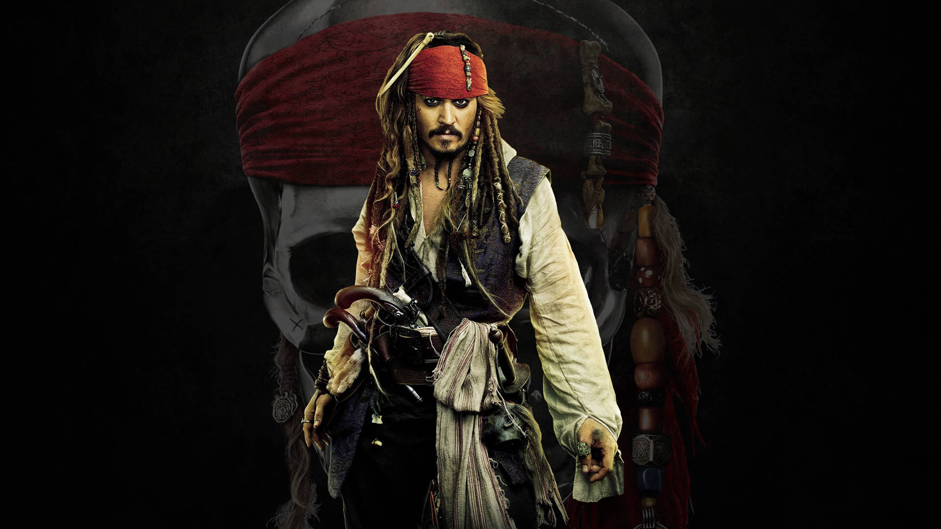 Jack Sparrow Talking Skull Art Background