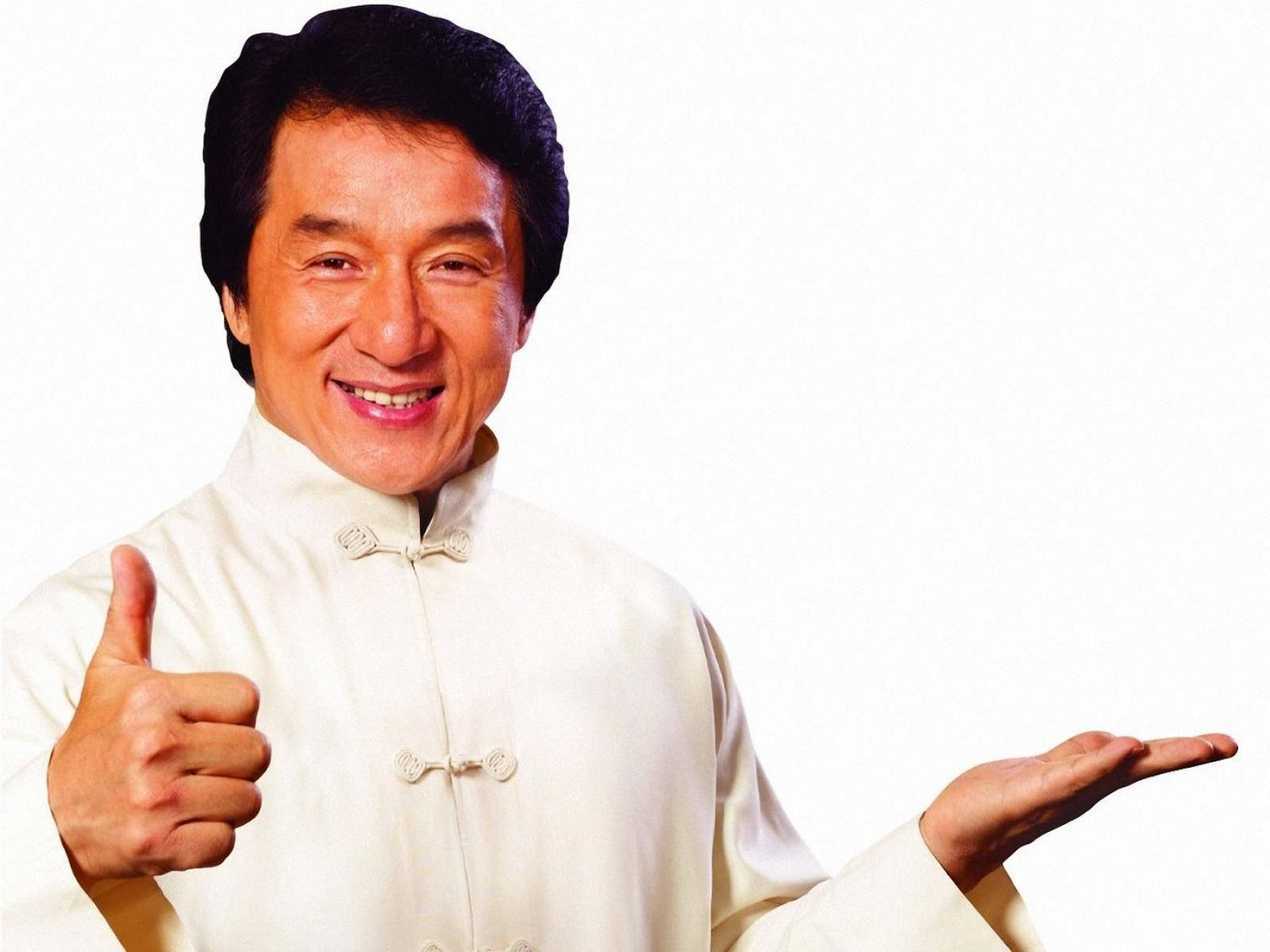 Jackie Chan Giving A Thumbs Up Background