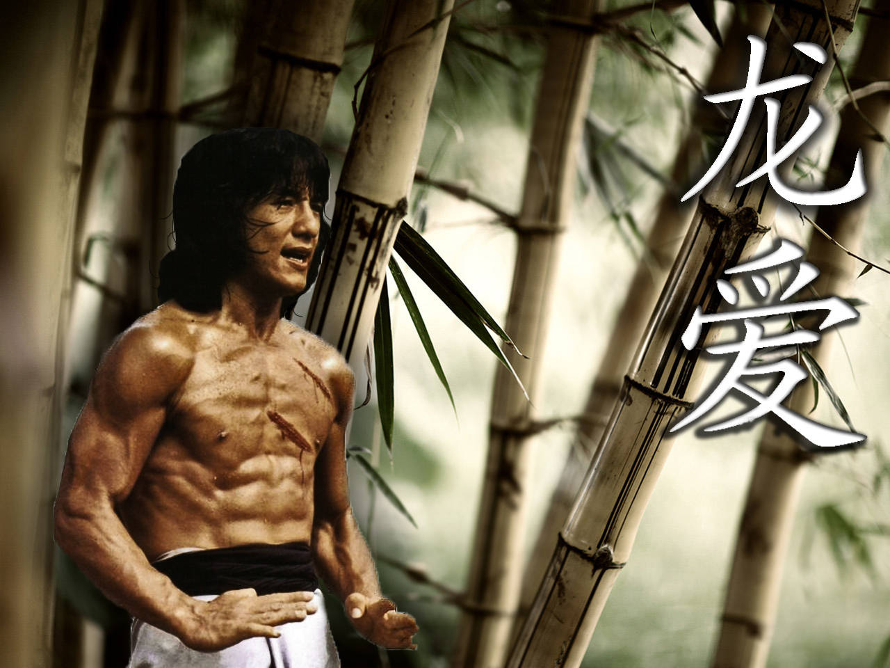 Jackie Chan Six Pack Abs Background