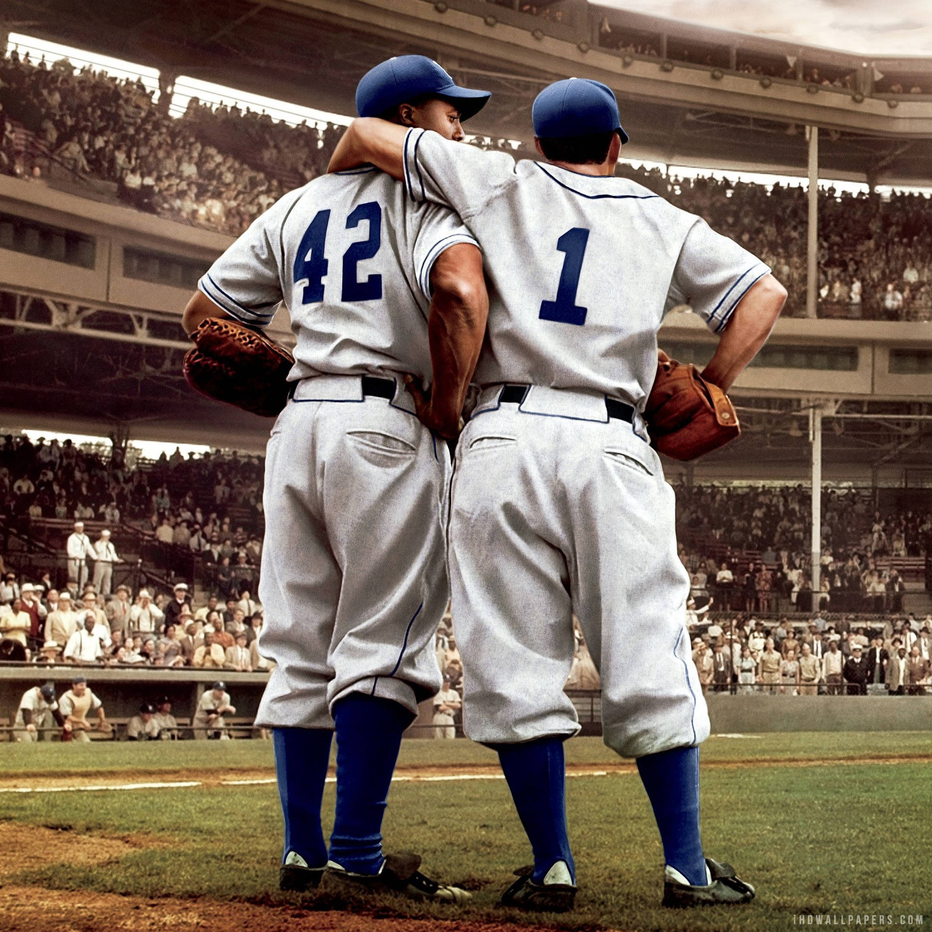 Jackie Robinson And Pee Wee Background