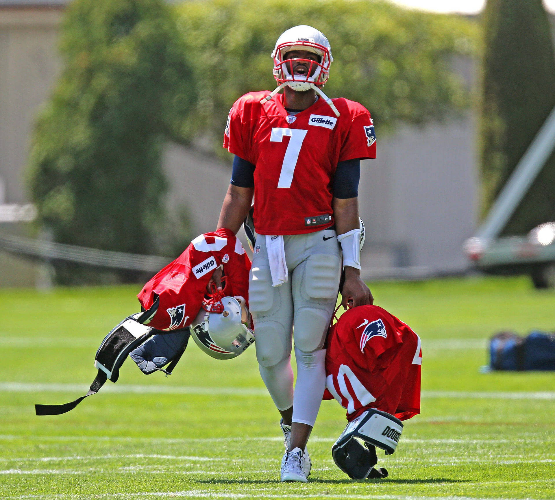 Jacoby Brissett Carries Uniform