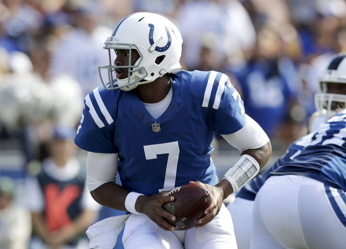 Jacoby Brissett Wears Helmet