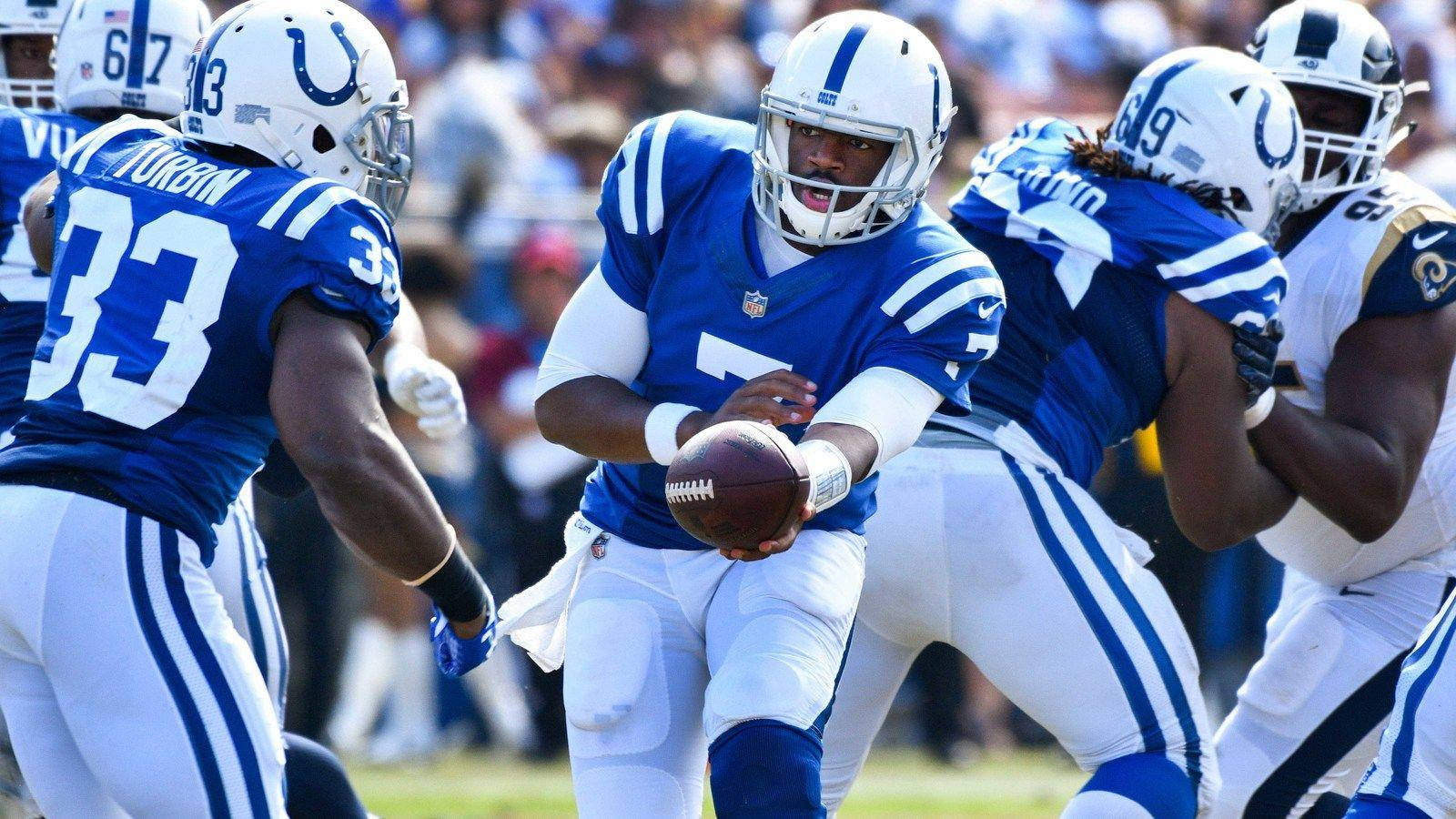 Jacoby Brissett With Indianapolis Colts Background