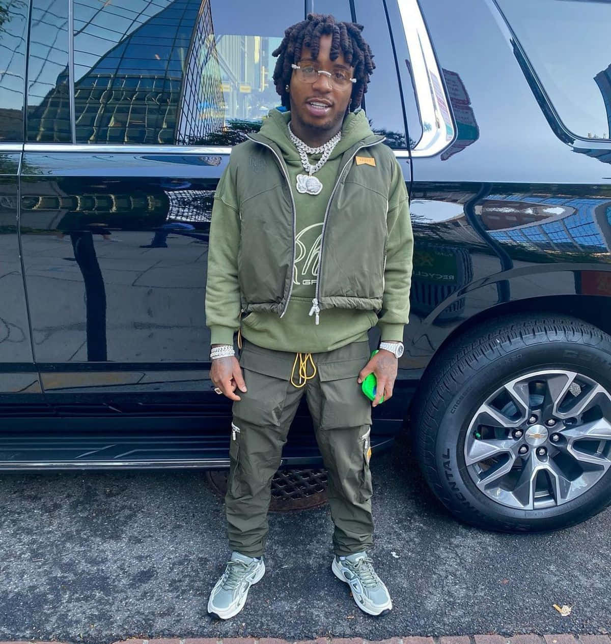 Jacquees Army Green Background