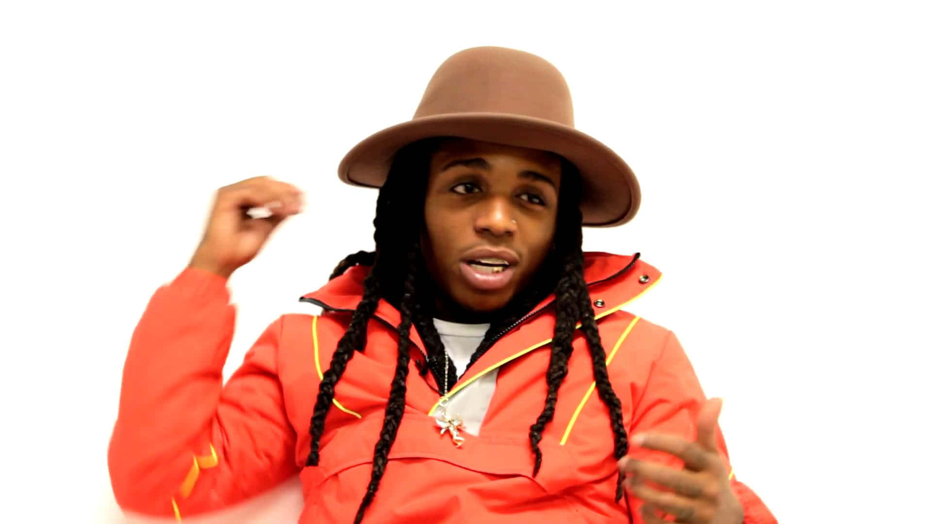 Jacquees Orange Jacket Background