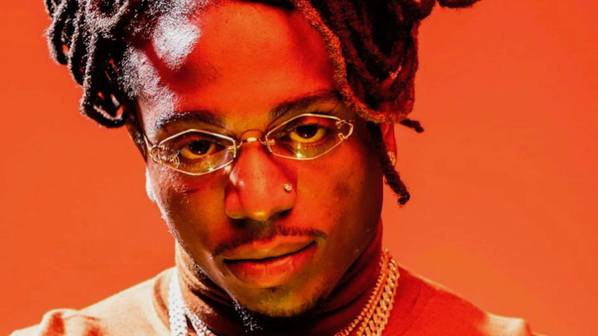 Jacquees Orange Photoshoot Background