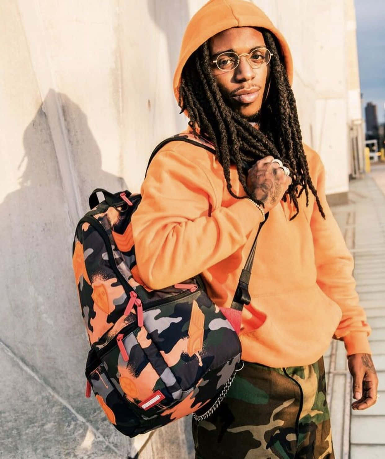 Jacquees Stylish Orange Photoshoot Background