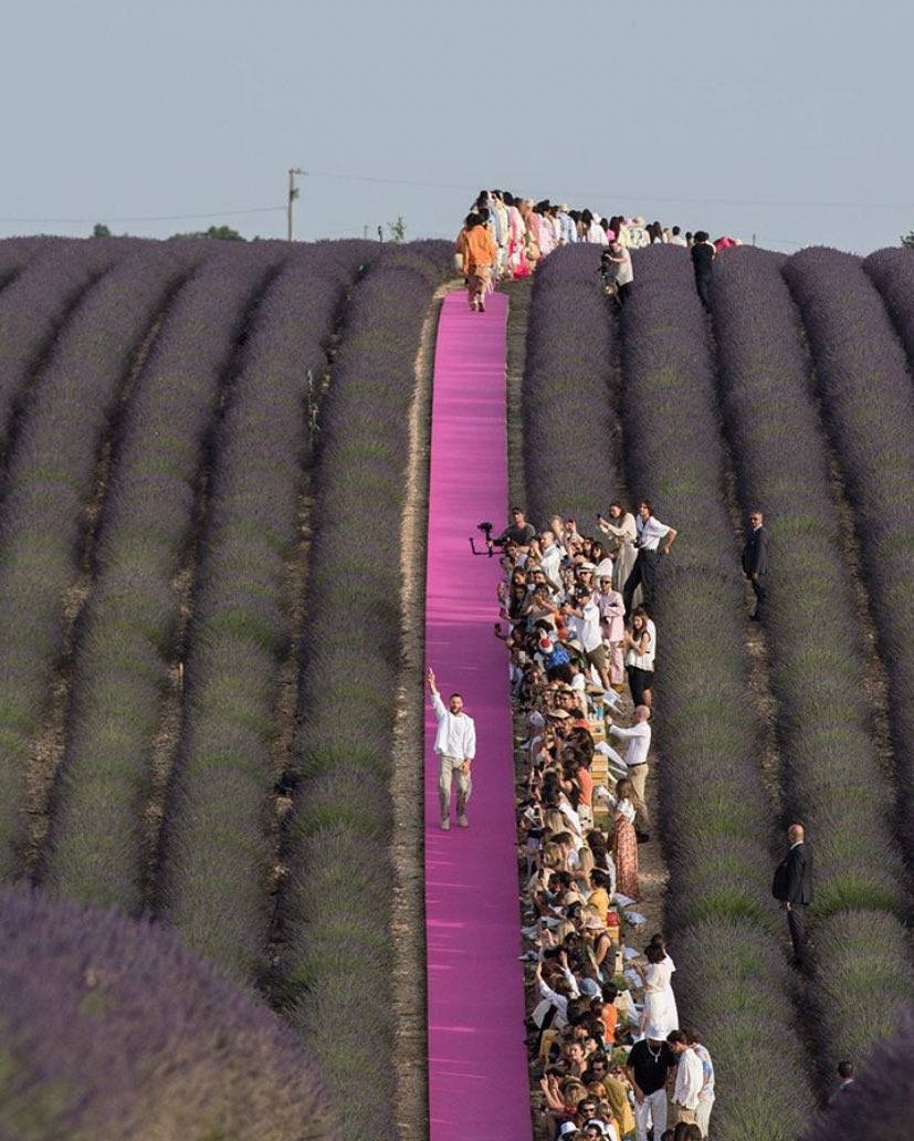 Jacquemus Fashion Show In Lavender Field Background