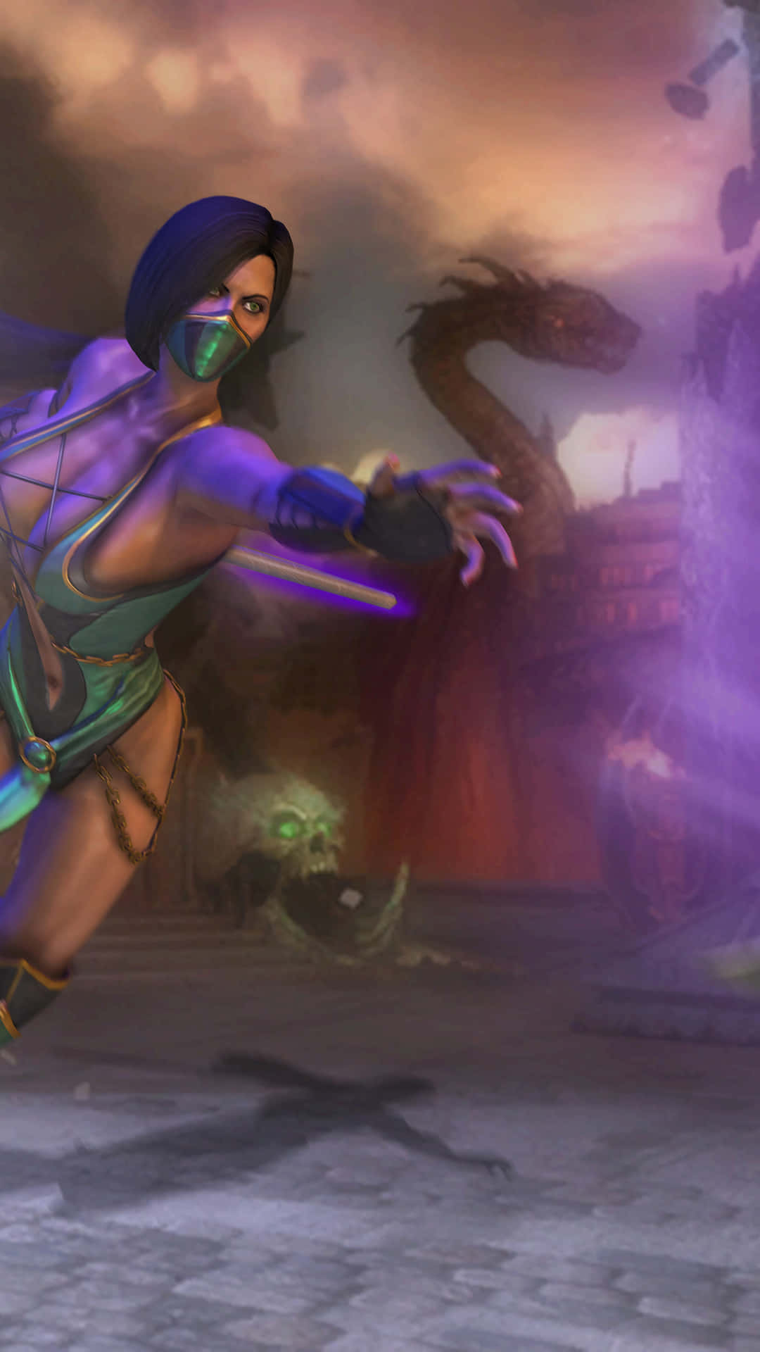 Jade Battles For Victory In Mortal Kombat. Background