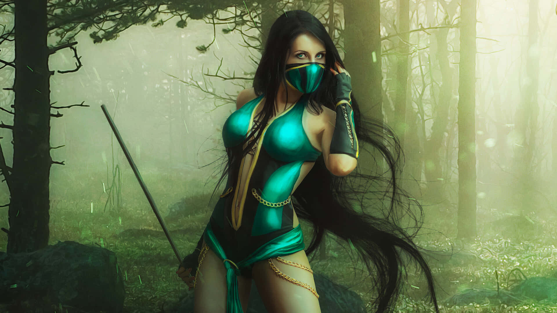 Jade Is Ready To Battle In Mortal Kombat Background