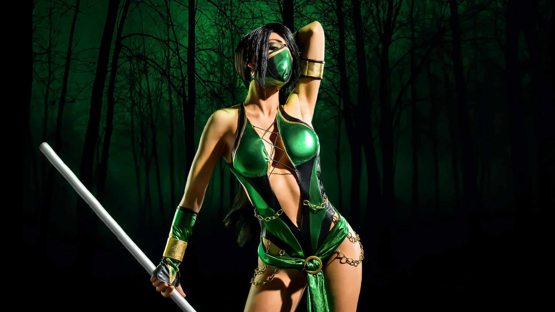 Jade Readies For Battle In Mortal Kombat Background