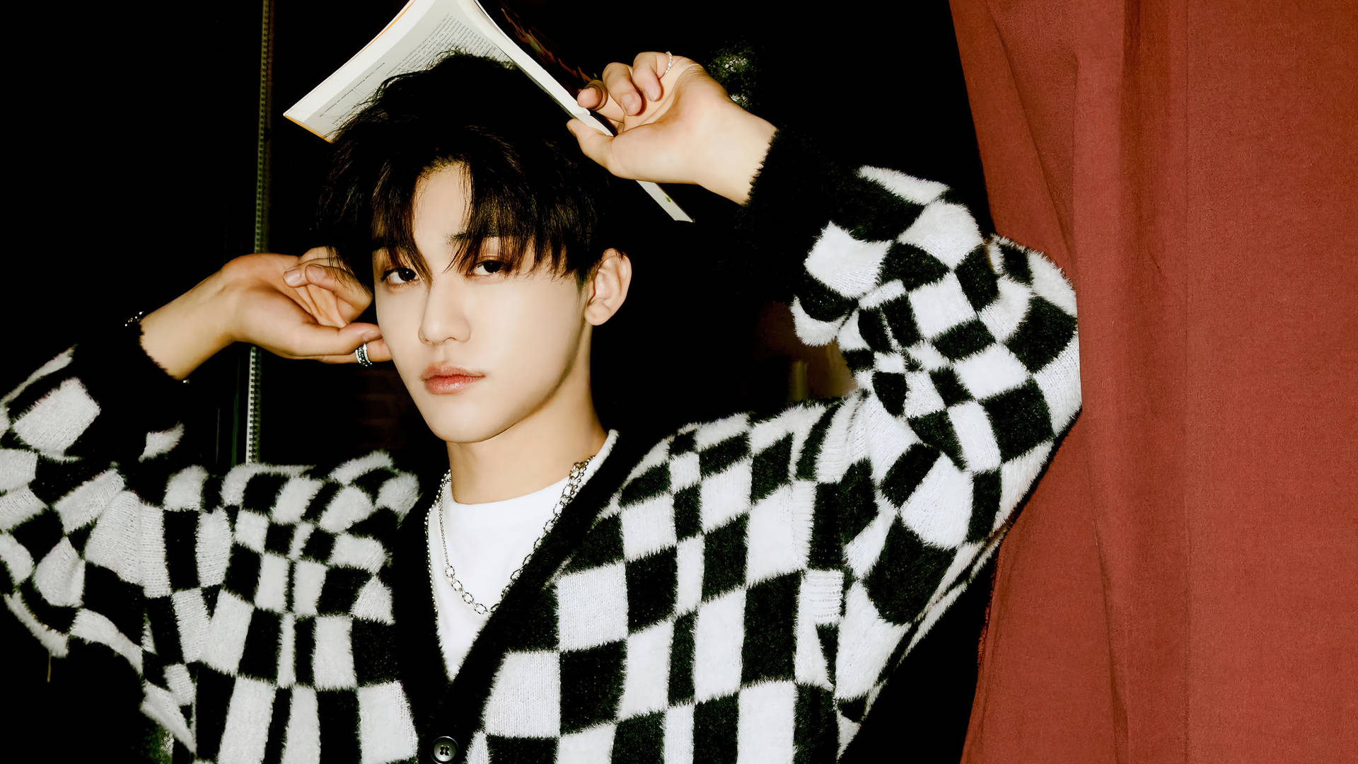 Jaemin Nct Black And White Sweater Background