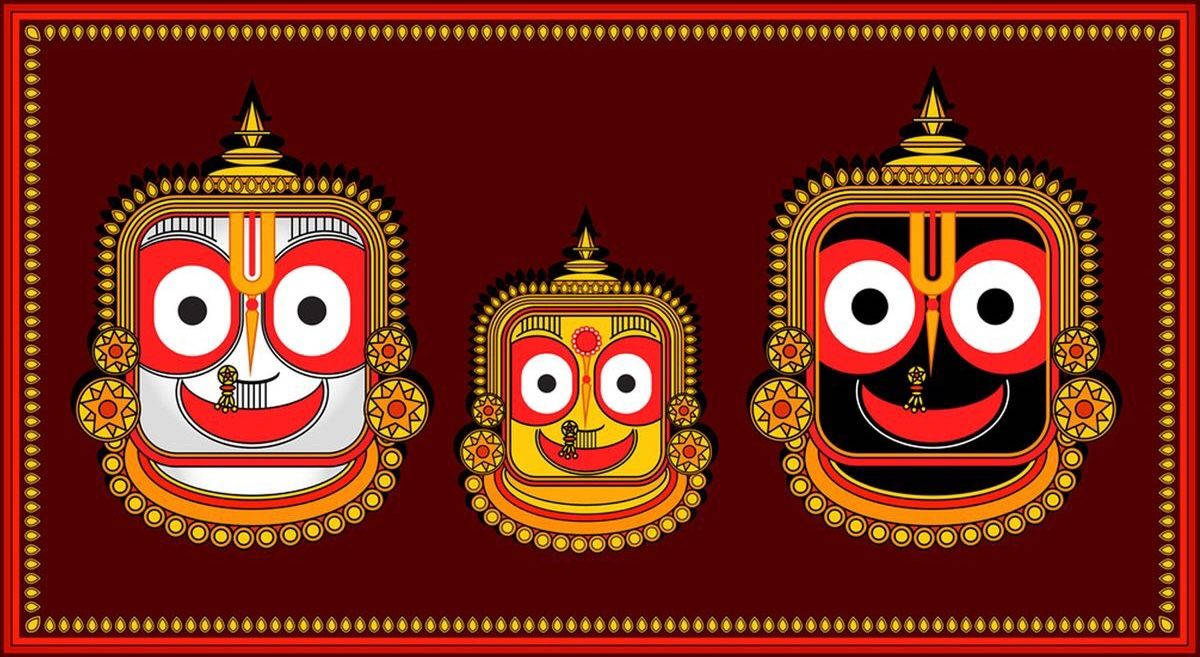 Jagannath Gold Orante Mask Background