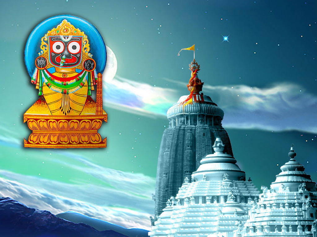 Jagannath In Gold Outfit Background
